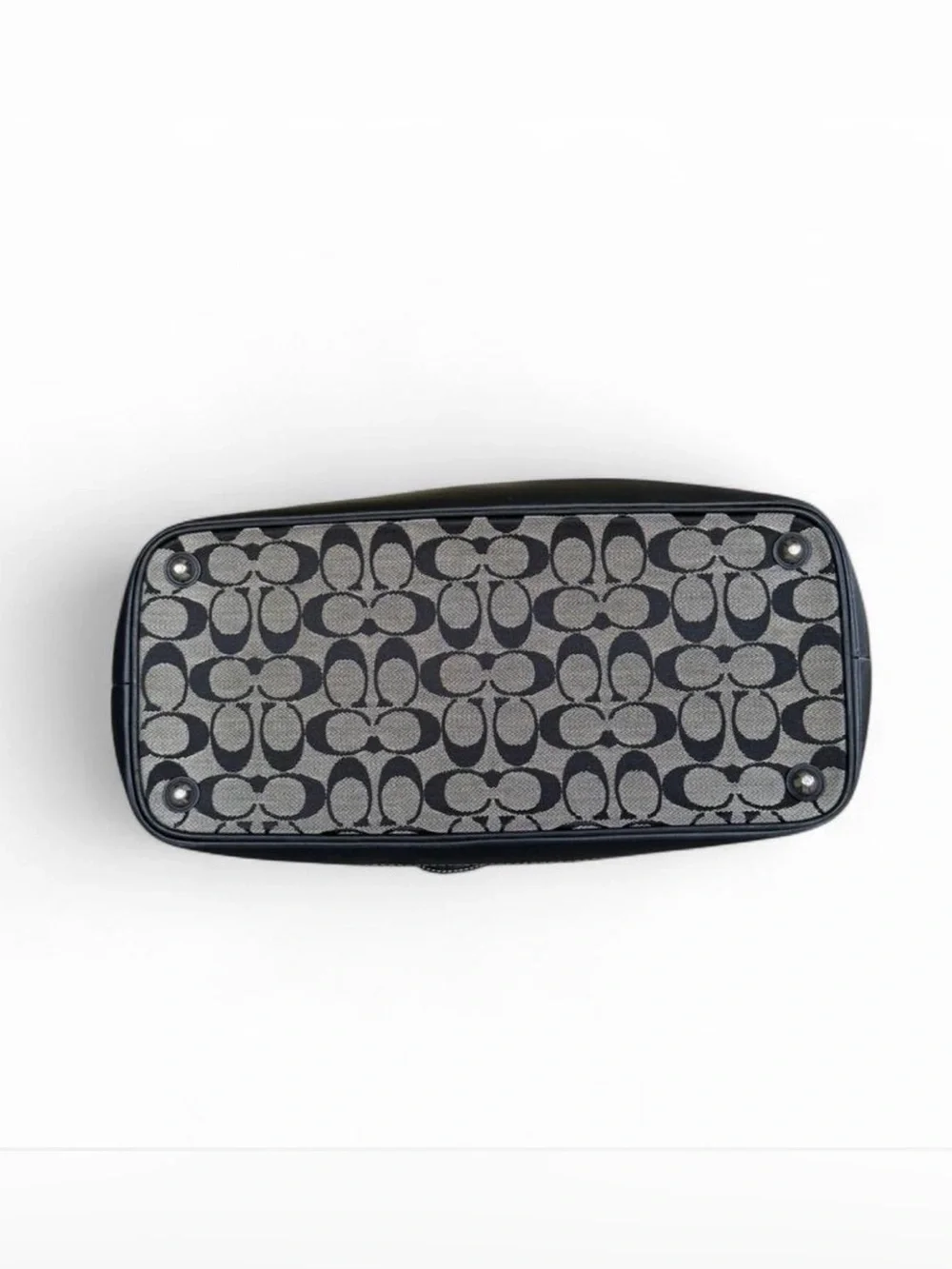 Coach Black and Gray Signature Jacquard Shoulder Bag & Coach Wristlet Bundle.